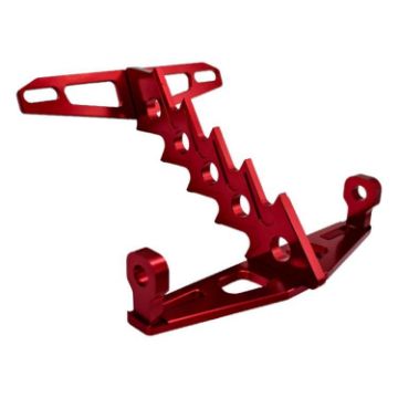 Universal Aluminum Alloy Fishbone License Plate Frame Red CPJ-006 - 1