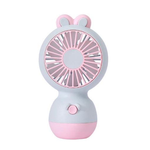 Cute Rabbit Handheld Rechargeable Desktop Fan - Light Blue - 1