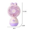Cute Rabbit Handheld Rechargeable Desktop Fan - Light Blue - 3