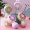 Cute Rabbit Handheld Rechargeable Desktop Fan - Light Blue - 5