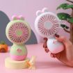 Cute Rabbit Handheld Rechargeable Desktop Fan - Light Blue - 6