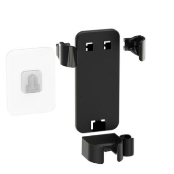 Black Wall-Mounted Curling Iron Holder with Cord Wrap - 1