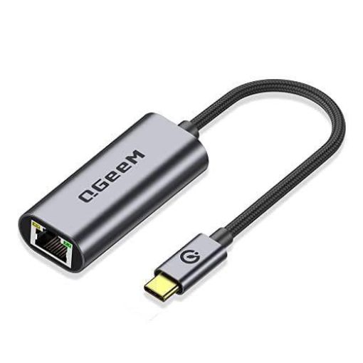 QGeeM USB-C to RJ45 Ethernet Adapter for Laptop, PC, Smartphone, 15cm - 1