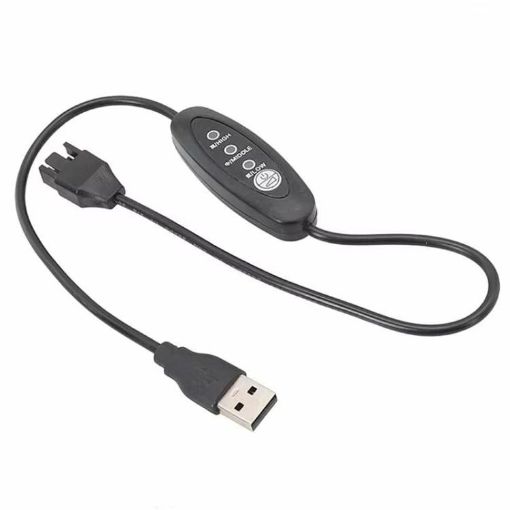 USB to 4 Pin Booster Cable for 12V Fan, 50cm Adjustable Speed - 1