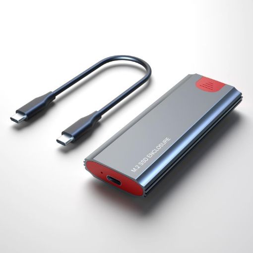 M.2 NVMe/SATA SSD Enclosure, USB-C 10Gbps, Supports 2TB with Cable - 1