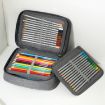 Durable 72-Slot Art Pencil Case Organizer for Artists (Black) - 4