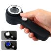 Handheld 60x Optical Glass Magnifier with LED Light (Silver Black) - 3