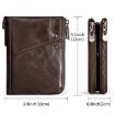 HUMERPAUL BP852 RFID Brown Leather Anti-Theft Double Zipper Wallet - 3