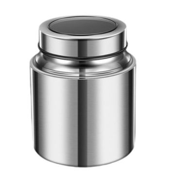 1000ml Stainless Steel Canister, Transparent Lid, Leak-Proof Storage - 1