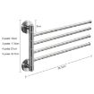 Brushed Stainless Steel Wall-Mounted Rotating Towel Rack, Four Poles - 2