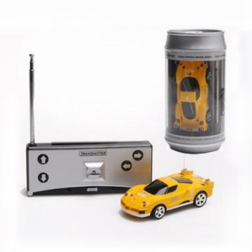 Mini Yellow RC Car - Coke Can Radio Remote Control Racing Car - 1