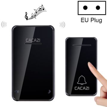 CACAZI FA8 Self-Powered Wireless Doorbell, EU Plug Black - 1
