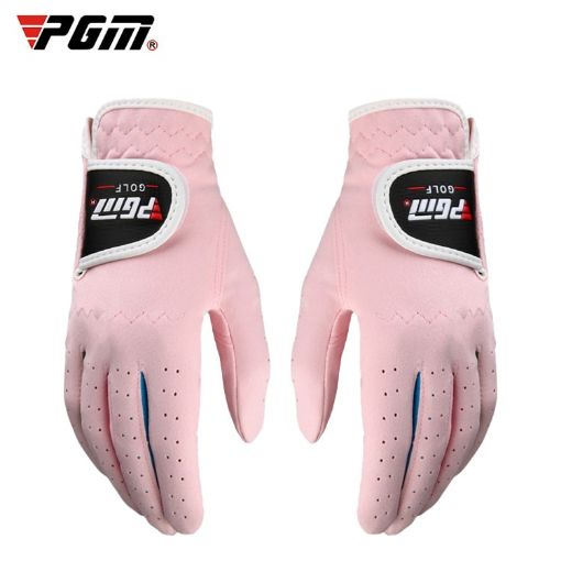 PGM Pink Microfiber Golf Gloves for Children, Size 17 - 1