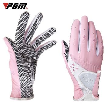 PGM Women's Non-Slip PU Leather Golf Gloves, Pink, Size 19 - 1