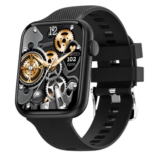 HT15 1.85" Black Silicone Smart Watch, IP67 Waterproof, Bluetooth Call - 1