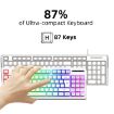 HXSJ L100 White RGB Backlit 87-Key 2.4G Wireless Keyboard - 4