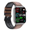 T50 1.85" Brown Leather Smart Watch IP67 Waterproof Voice Assistant - 2