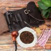 FIREDOG CL08 Brown Rope Leather Pipe Tobacco Storage Bag - 6