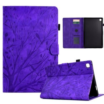 Samsung Galaxy Tab A7 2020 Purple Pressure Flower PU Case - 1