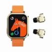 N22 2-in-1 HD Sport Smartwatch with Bluetooth Call Earphone Orange - 1