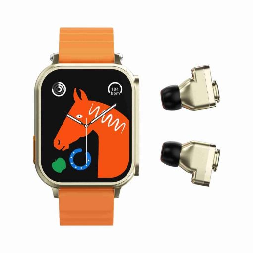 N22 2-in-1 HD Sport Smartwatch with Bluetooth Call Earphone Orange - 1