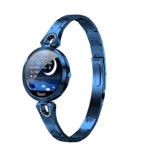 AK15 Smart Bracelet: 1.08" LCD, IP67, Heart & Sleep Monitor, Blue - 1