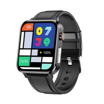 E86 Smart Watch, IP68 Waterproof, Blood Oxygen, Temp Monitor, Black - 1