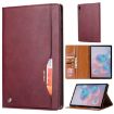 Samsung Galaxy Tab S7 FE Leather Case, Holder & Wallet - Wine Red - 1