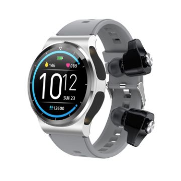 GT69 Smart Watch: 1.3" IPS, IP67, Bluetooth Earphone, Silver Black - 1