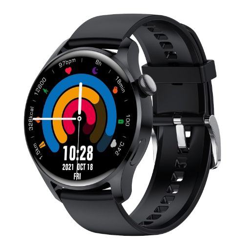 M103 Smart Watch: 1.35" Screen, IP67, Heart Rate, Bluetooth, Black Strap - 1