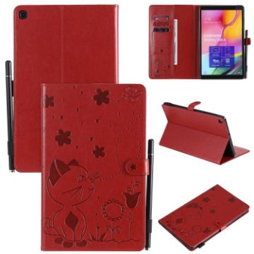 Samsung Galaxy Tab A9.7 T550 Leather Case, Red, Shockproof Flip Cover - 1
