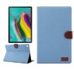 Light Blue Denim Flip Case for Galaxy Tab A7 T505 with Holder - 1