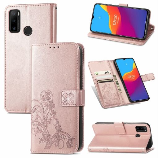 Ulefone Note 10 Case: Four-leaf Clasp, Wallet, Rose Gold - 1