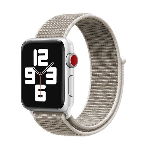 Apple Watch Nylon Band 46/49/45/44mm Light Grey Magic Stick Strap - 1