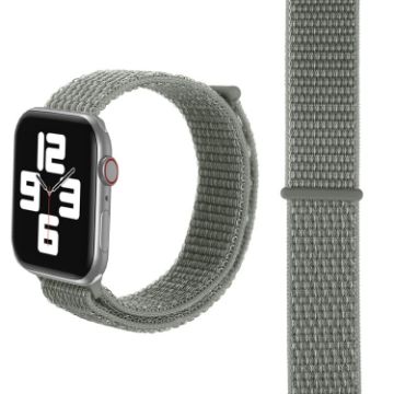 Apple Watch Band 46/49/45/44mm Nylon Silver Grey Magic Stick Strap - 1