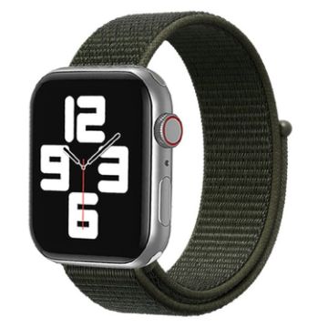 Apple Watch Nylon Band 42/41/40/38mm Army Green Magic Stick Strap - 1