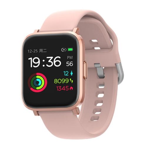 Pink CS201 Fashion Sports Smart Watch - IP68 Waterproof, Heart Rate, Blood Oxygen & Sleep Monitoring - 1
