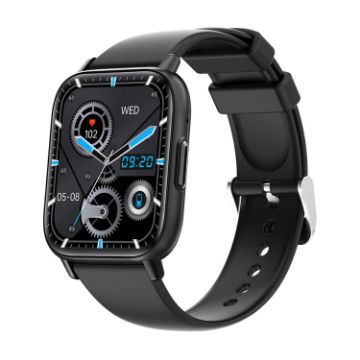 DM60 Smart Watch - 1.83" IP68 Waterproof, Temp/Heart/Blood Monitoring (Black) - 1