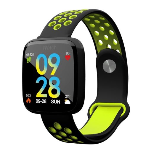 F15 Smart Bracelet: Call, Heart Rate, BP, Sleep & Oxygen Monitor (Green) - 1