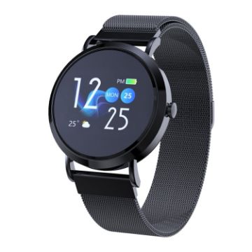 CV08C Smart Bracelet: 1" TFT, Call/Heart/BP/Sleep/Oxygen Monitor, Black - 1