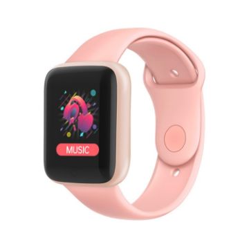 Y68M 1.44" Smart Watch - Heart Rate, BP, Blood Oxygen Monitor (Pink) - 1