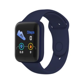 Y68M 1.44" Smart Watch - Heart Rate, BP, Blood Oxygen Monitor (Blue) - 1