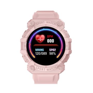 FD68S 1.44" Color Round Screen Sport Smart Watch, Heart Rate, Pink - 1