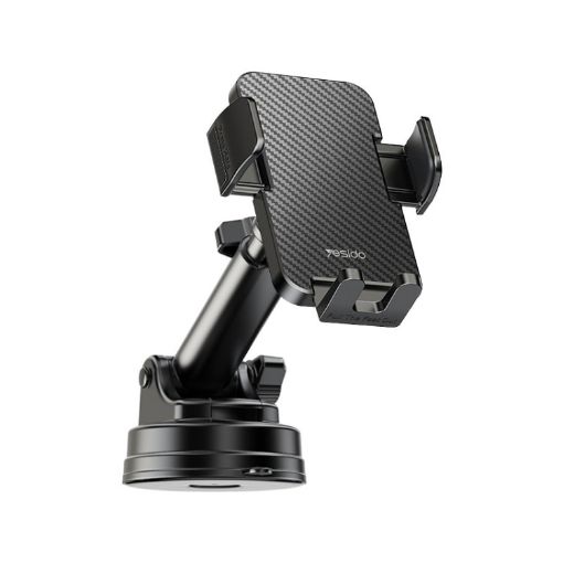 Yesido C173 Suction Cup Telescopic Car Phone Holder - Black - 1