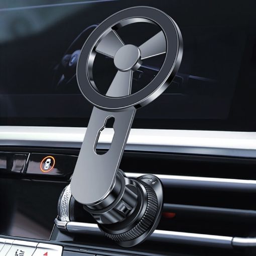 F73 MagSafe 360 Rotating Magnetic Car Phone Holder - Black - 1
