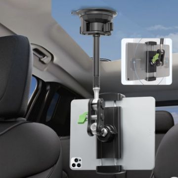 Flexible Tablet Suction Cup Holder with Extension Rod - UBA-P1L Car Mount - 1