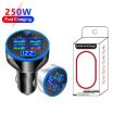 WGS-G37 5 in 1 Car Charger with Voltmeter - Super Fast Charging, Black - 2
