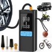 Portable 12V Air Pump for Car & Motorcycle Tires - Black - 1