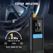Portable 12V Air Pump for Car & Motorcycle Tires - Black - 7