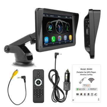 B5300 7" Wireless CarPlay Bluetooth MP5 Player with Remote Control - 1